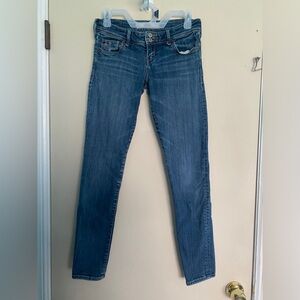 Hollister low rise double button skinny jeans